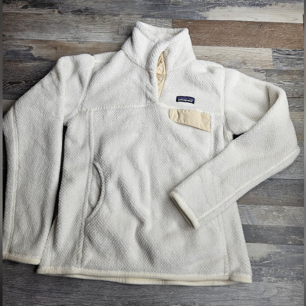 Patagonia Re-Tool Snap-T Pullover Fleece White Women's Small
